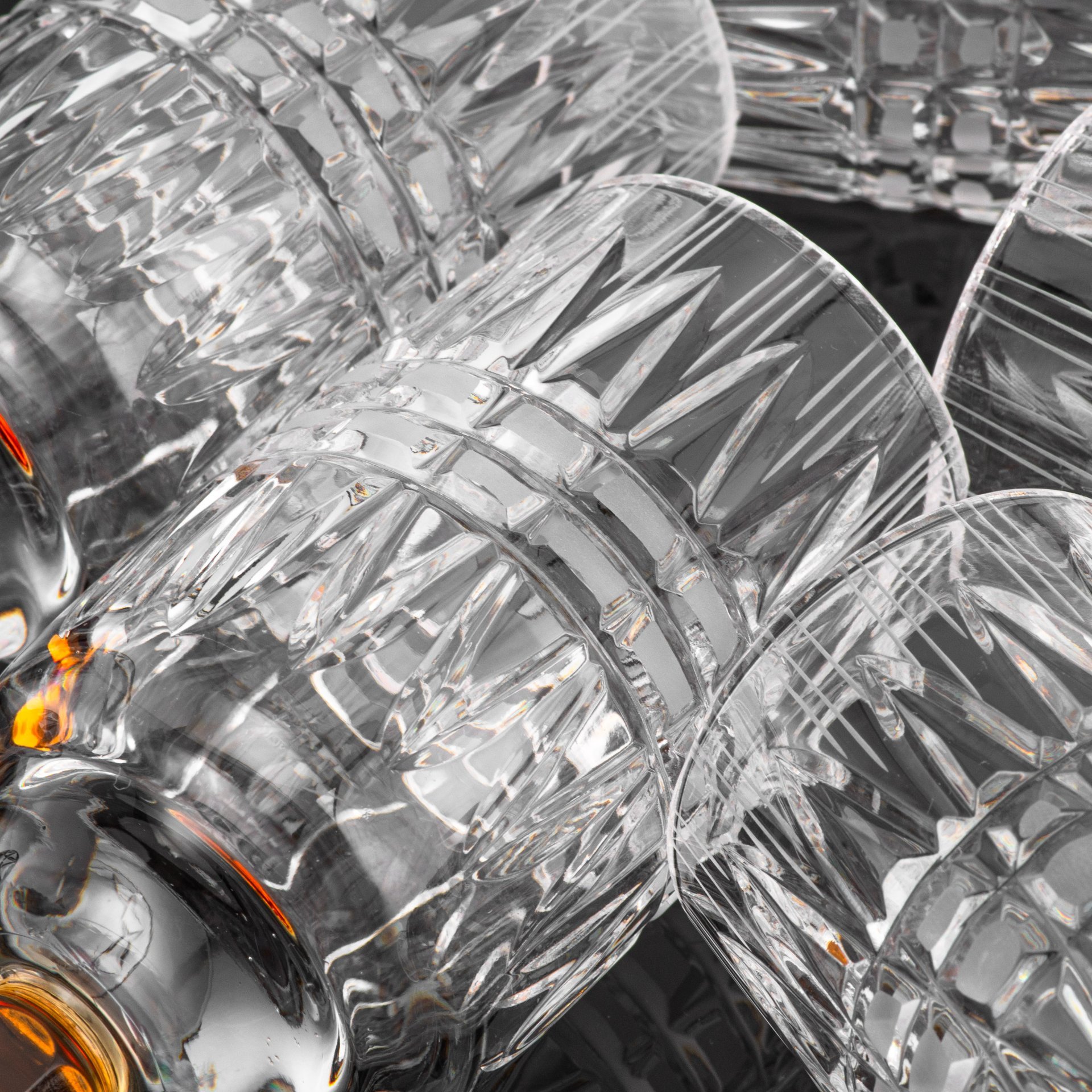 Набор из 6 бокалов "Олимпийские", автор Верин С.П., хрусталь, алмазная грань, Гусевской хрустальный завод (Гусь-Хрустальный), СССР, 1980 г.