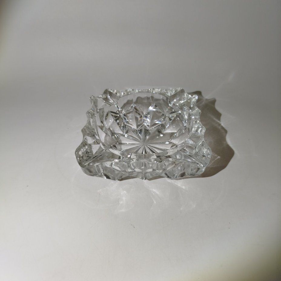 Пепельница с геометрическим декором, хрусталь, СССР, 1970-1980 гг.