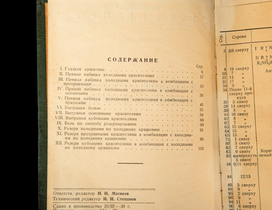 Пироженко А.В. "Холодные красители в набивке и крашении" (с образцами ткани), издание Информтехбюро Главанилпрома, тираж 1000 экземпляров