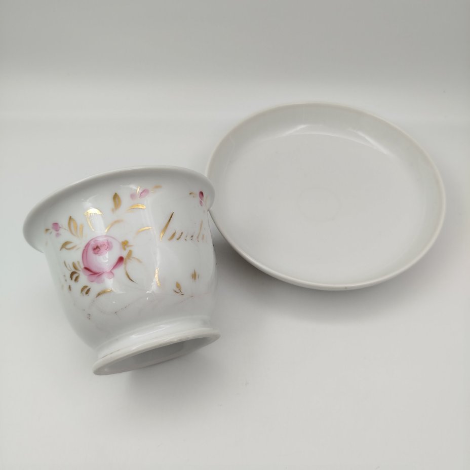 Пара чайная именная "Amelie" ("Амели"), украшенная изображением роз