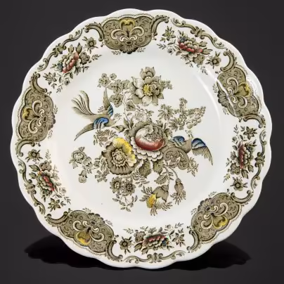 Блюдо сервировочное, украшенное изображением птиц и цветов (Серия "Windsor"), Ridgway Potteries