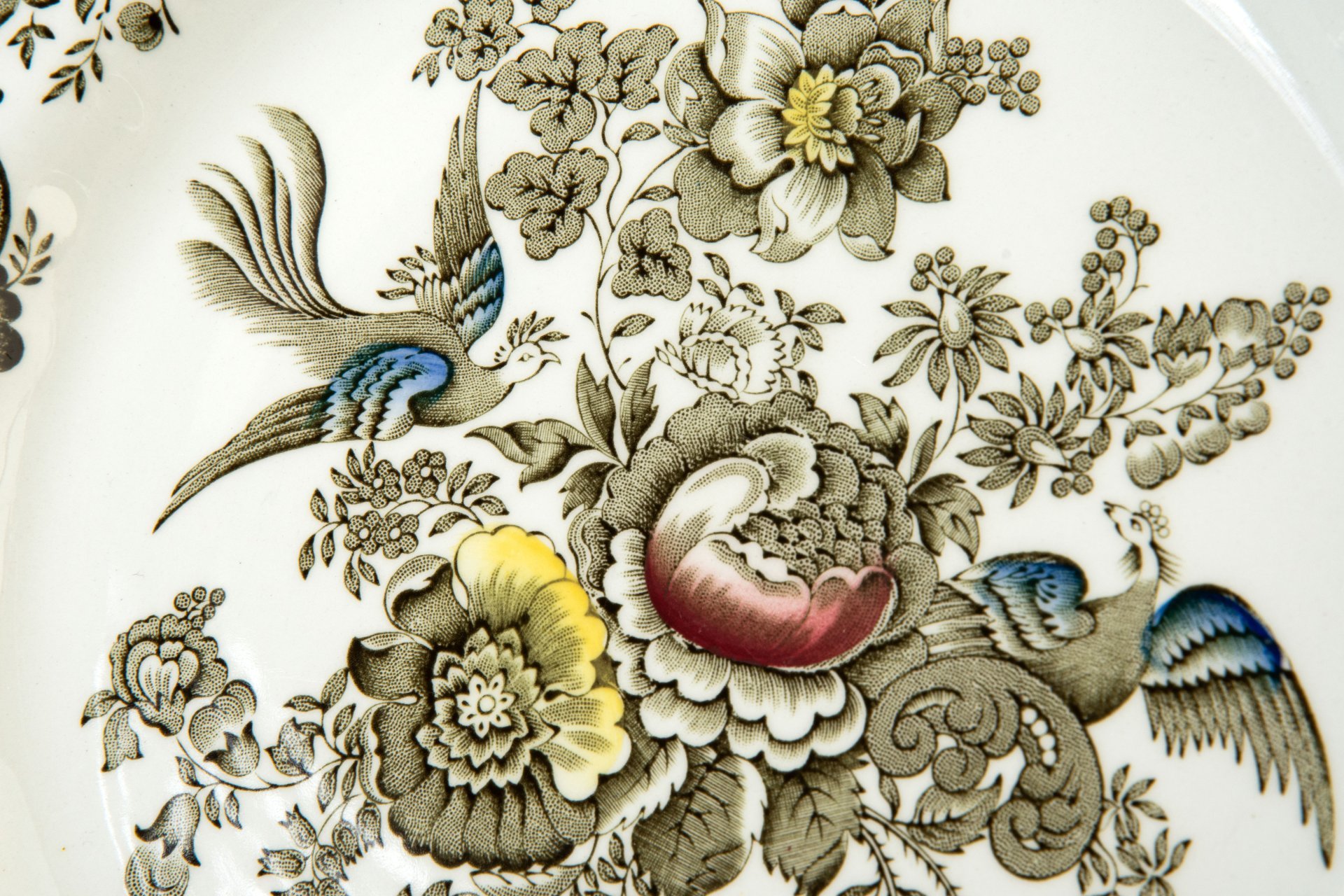 Блюдо сервировочное, украшенное изображением птиц и цветов (Серия "Windsor"), Ridgway Potteries