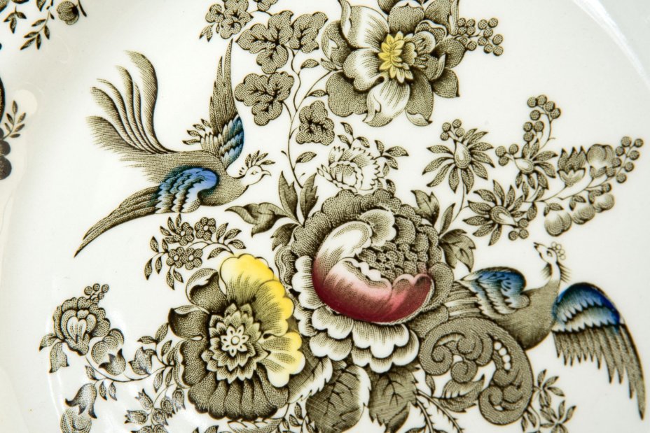 Блюдо сервировочное, украшенное изображением птиц и цветов (Серия "Windsor"), Ridgway Potteries
