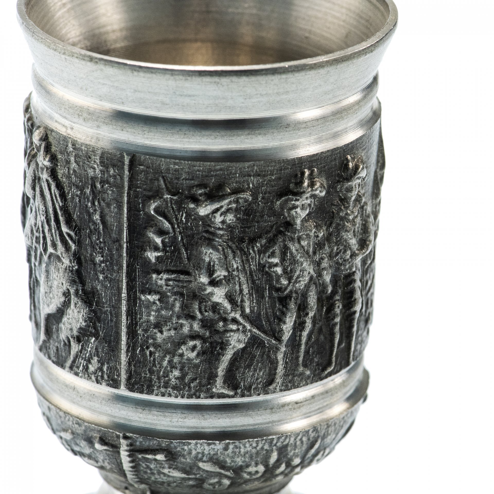 Пара стопок для крепких напитков "Мушкетеры", олово, Германия, 1970-1990 гг.
