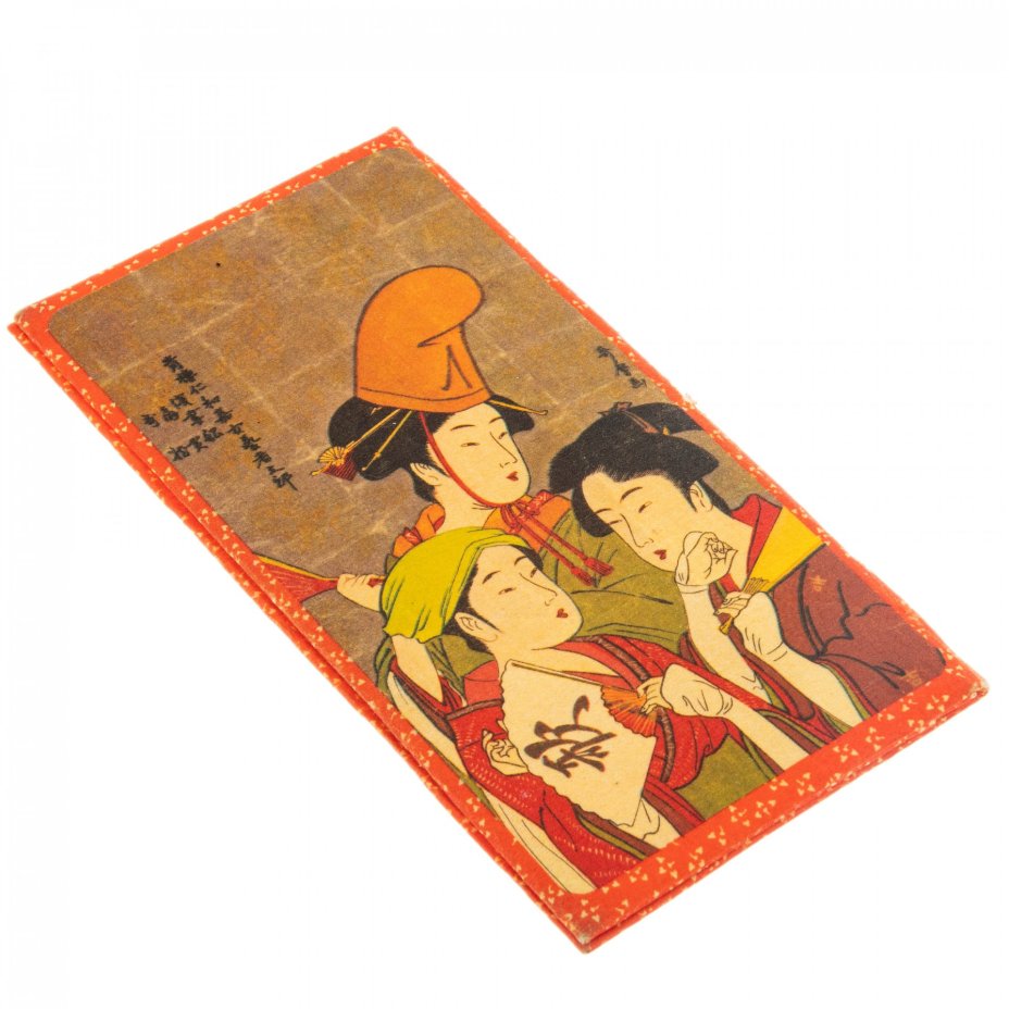 Кошелек винтажный в футляре, бумага, печать, Япония, 1970-1990 гг.