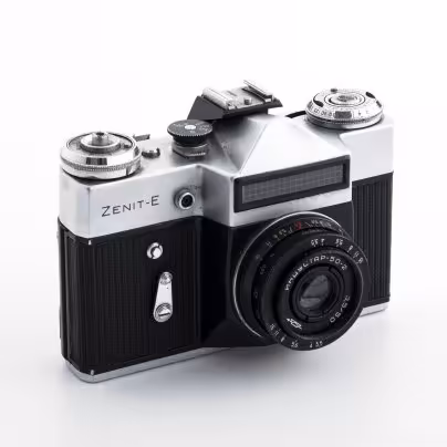 Фотоаппарат "Zenit-E" c объективом "Индустар - 50-2", Красногорский механический завод (КМЗ)