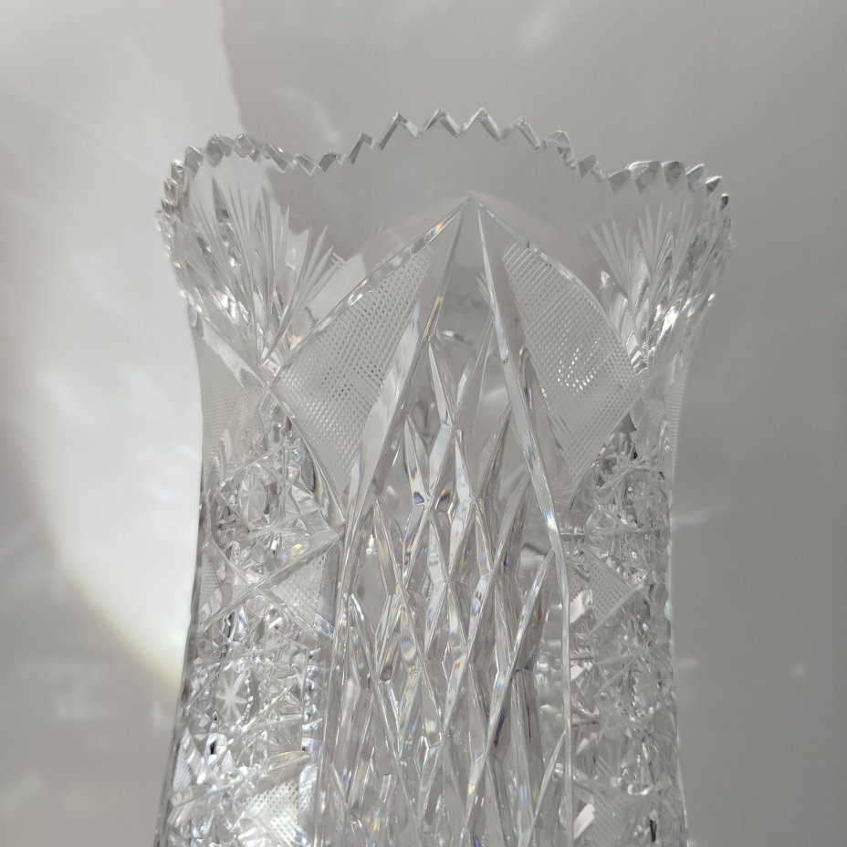 Ваза для цветов "Фирменная" (большая), хрусталь, алмазная грань, Дятьковский хрустальный завод, Россия, 1990-2010 гг.