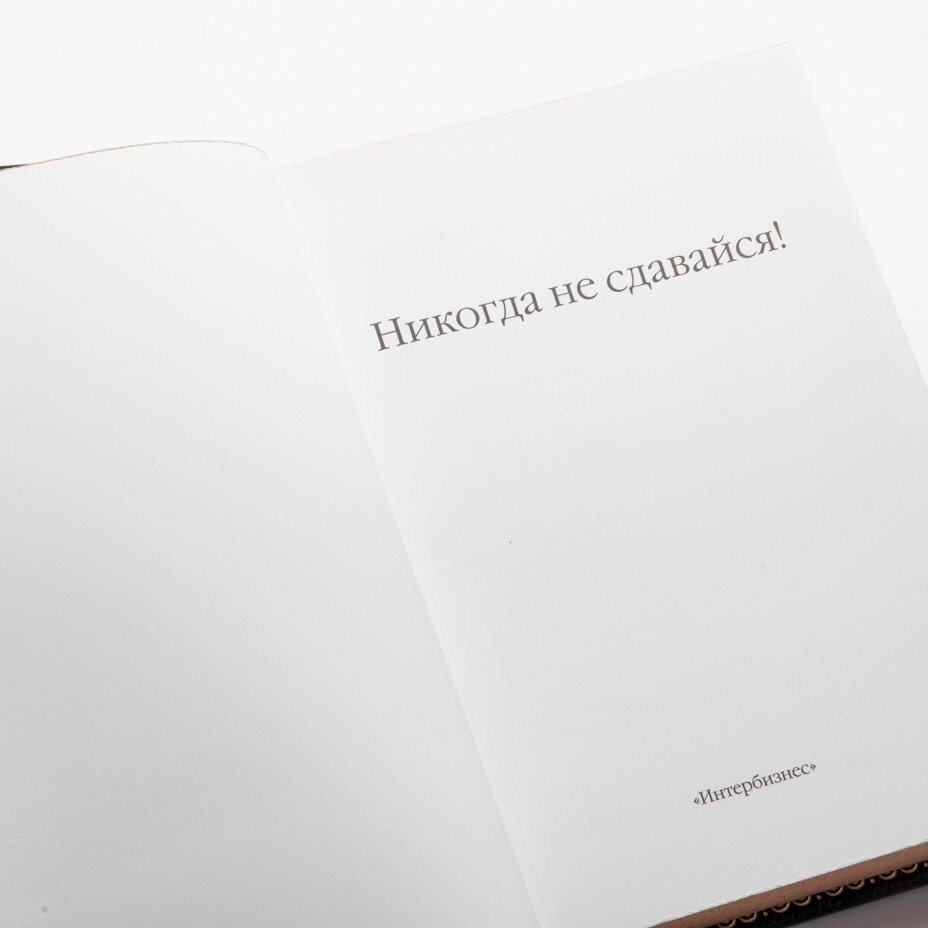 Подарочное издание "Никогда не сдавайся!", кожа, бумага, латунь, ручная  работа, изд. "Ламартис", Россия, 2010 г.