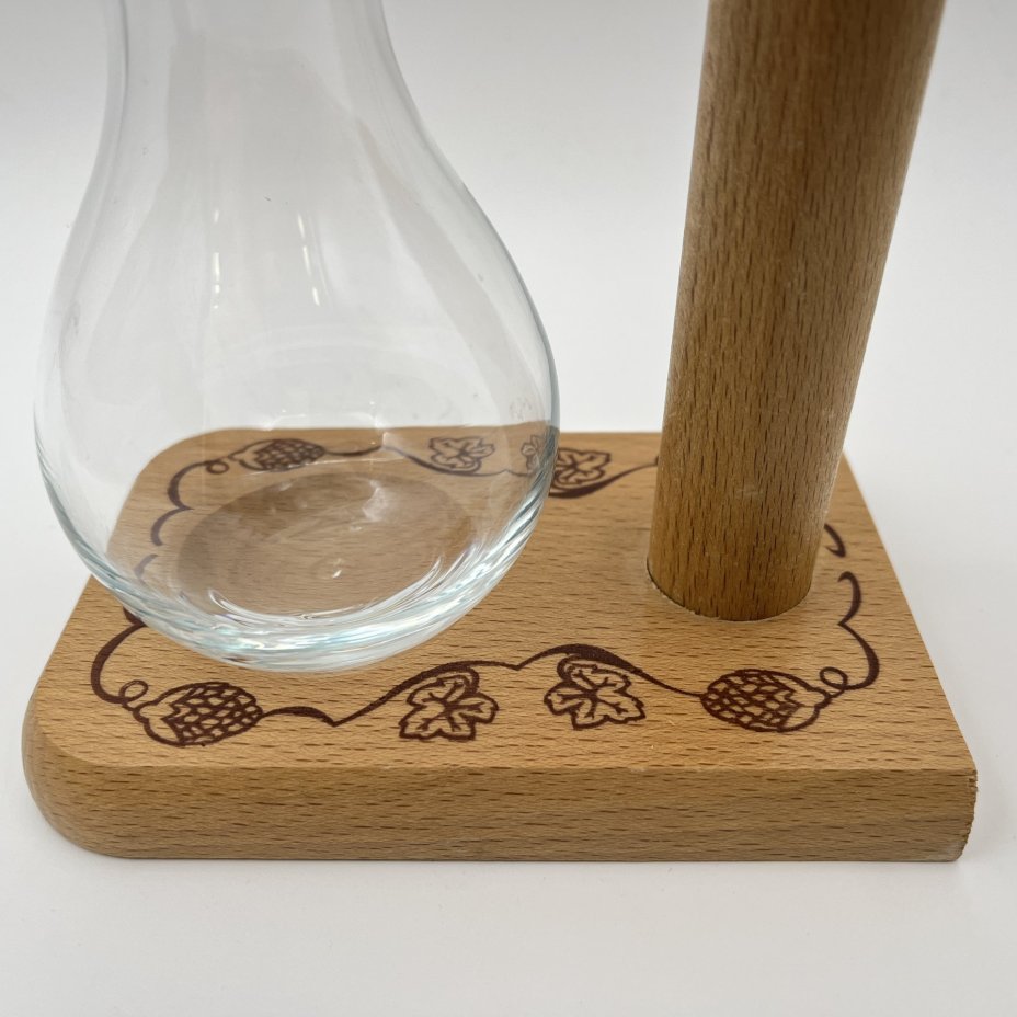 Бокал для пива (для Квака (Kwak)) уникальной формы с ручкой выполненной из дерева