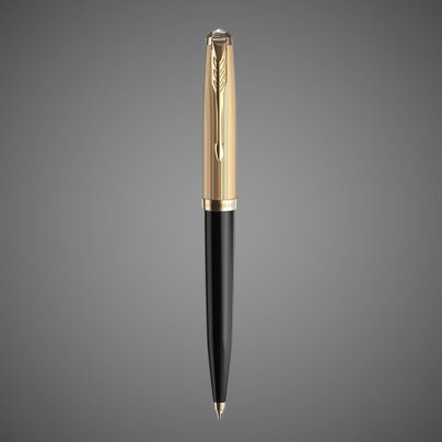 Шариковая ручка Parker 51 DELUXE BLACK GT, стержень: M, цвет чернил: black, в подарочной упаковке.