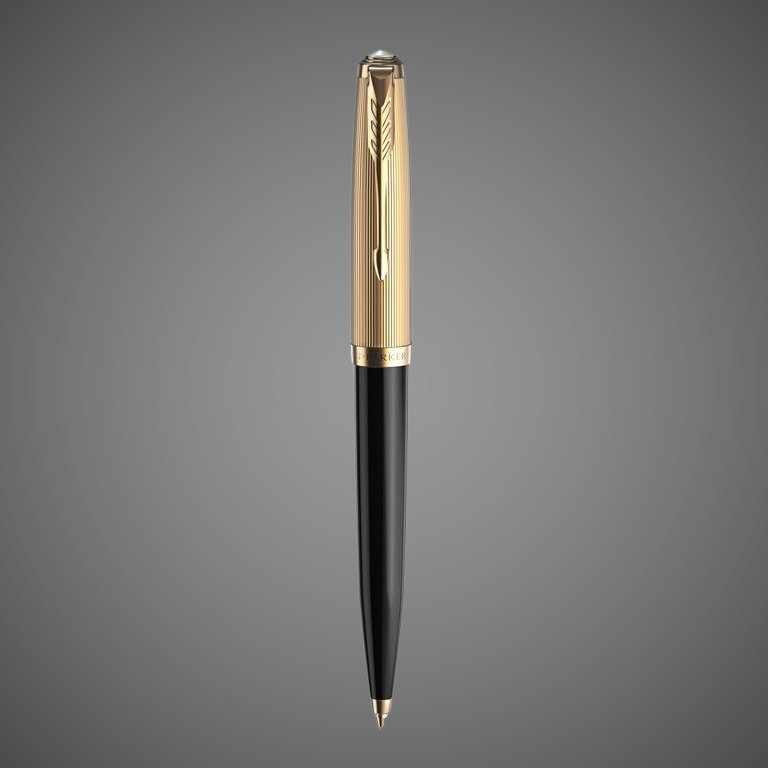 Шариковая ручка Parker 51 DELUXE BLACK GT, стержень: M, цвет чернил: black, в подарочной упаковке.