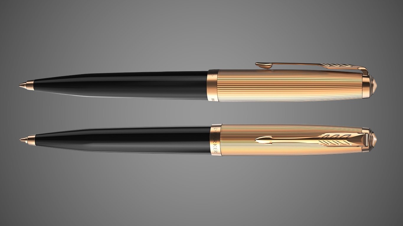 Шариковая ручка Parker 51 DELUXE BLACK GT, стержень: M, цвет чернил: black, в подарочной упаковке.