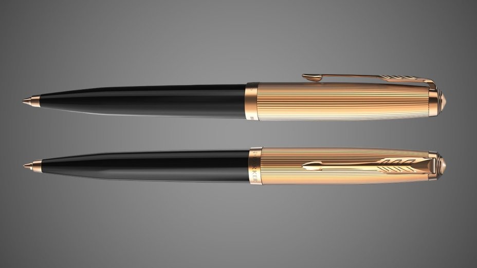 Шариковая ручка Parker 51 DELUXE BLACK GT, стержень: M, цвет чернил: black, в подарочной упаковке.