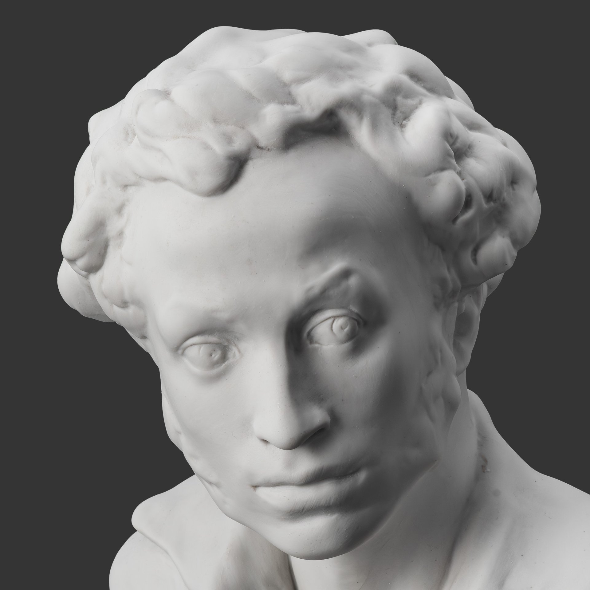 Бюст "А.С. Пушкин", автор модели А.Д. Корсиков, Ленинградский фарфоровый завод (ЛФЗ)