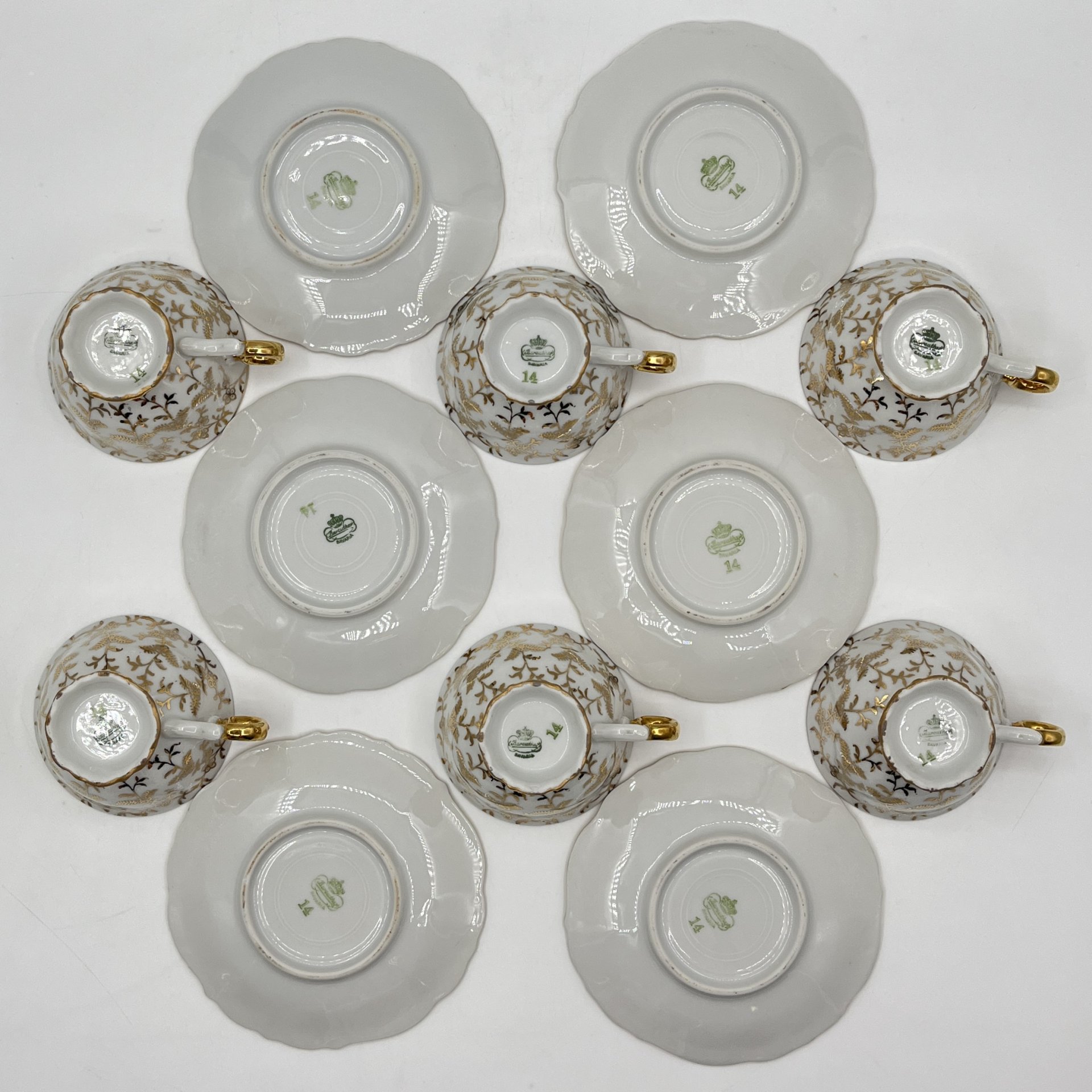 Сервиз кофейный с цветочным декором на 6 персон (14 предметов), Bareuther & Co., Bavaria