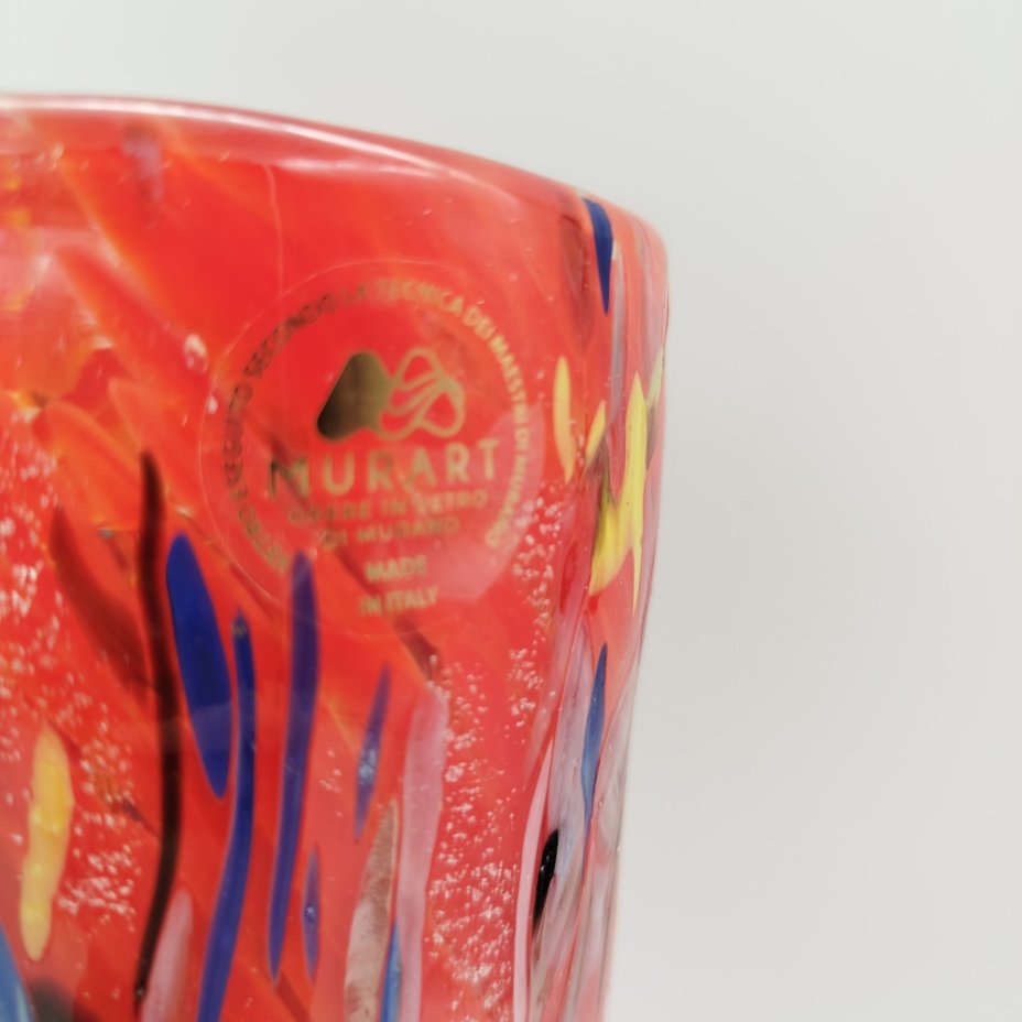 Ваза для цветов, яркого красного цвета, Murart, ручная работа