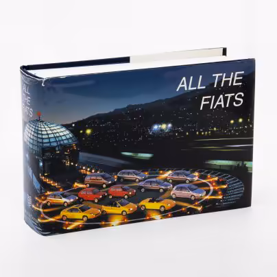 Альбом "All the Fiats" (на английском языке), бумага, печать, суперобложка, футляр, издательство "Editoriale Domus", Милан, Италия, 1996 г.