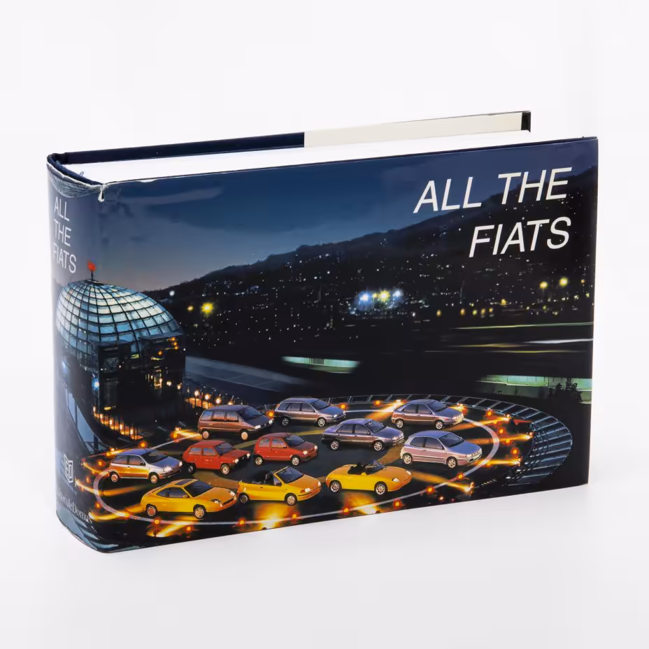 Альбом "All the Fiats" (на английском языке), бумага, печать, суперобложка, футляр, издательство "Editoriale Domus", Милан, Италия, 1996 г.