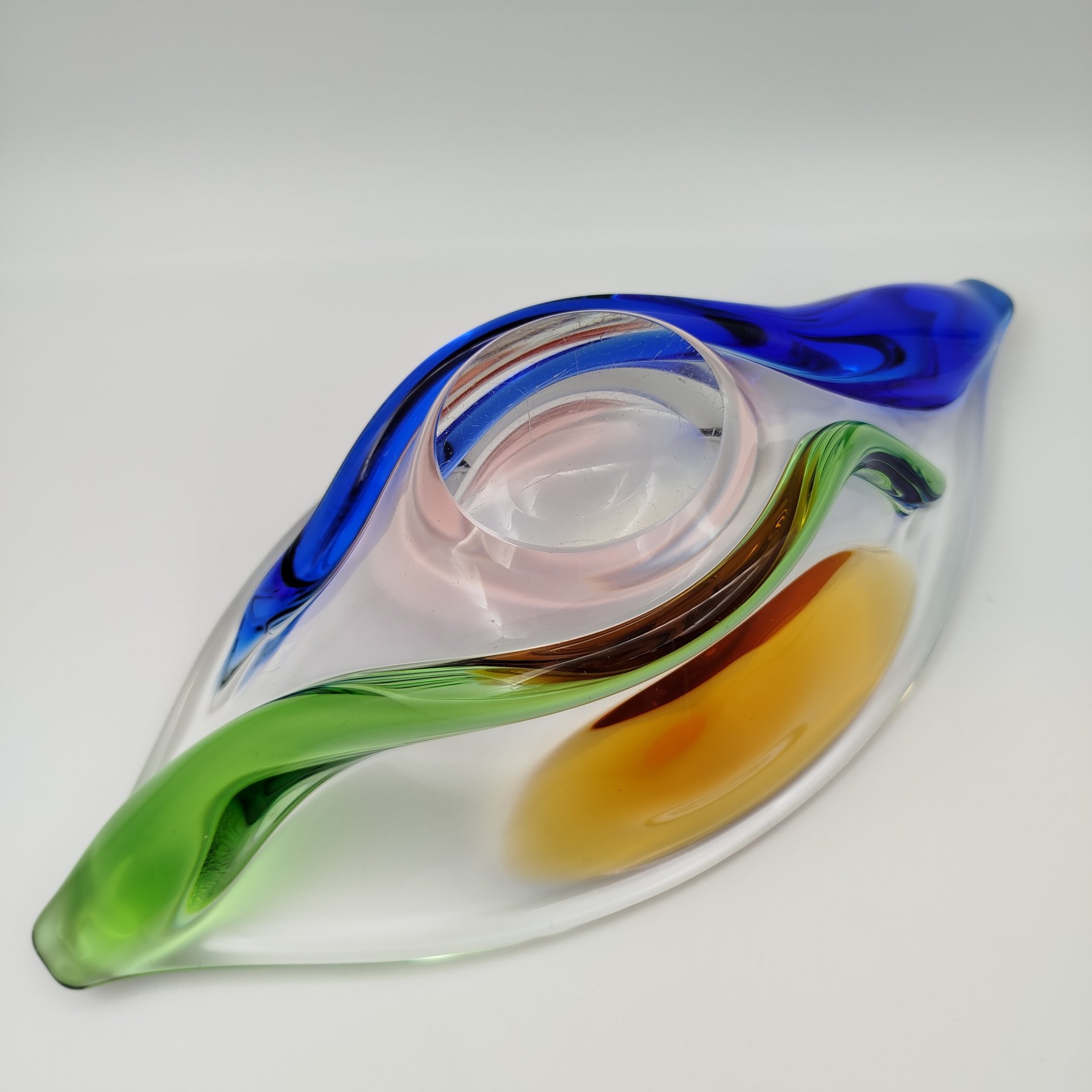 Фруктовница (конфетница) из серии "Рапсодия", дизайнер Франтишек Земек (František Zemek), Mstisov Glassworks (Стекольный завод в Мстишов)