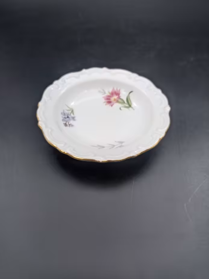 Розетка с цветочным декором, фарфор, деколь, золочение, Kahla, ГДР, 1968-1987 гг., Kahla