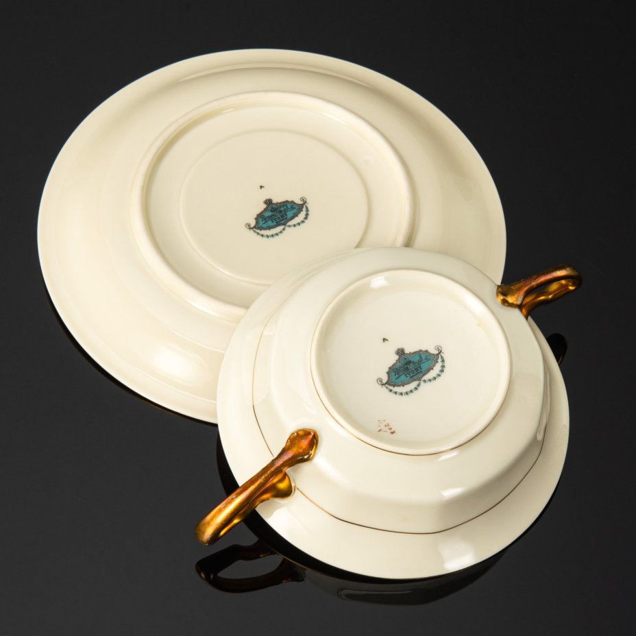 Бульонница с орнаментальным декором, "Ivory" (для американского рынка), фарфор, деколь, золочение, Rosenthal (Розенталь), Rosenthal (Розенталь)