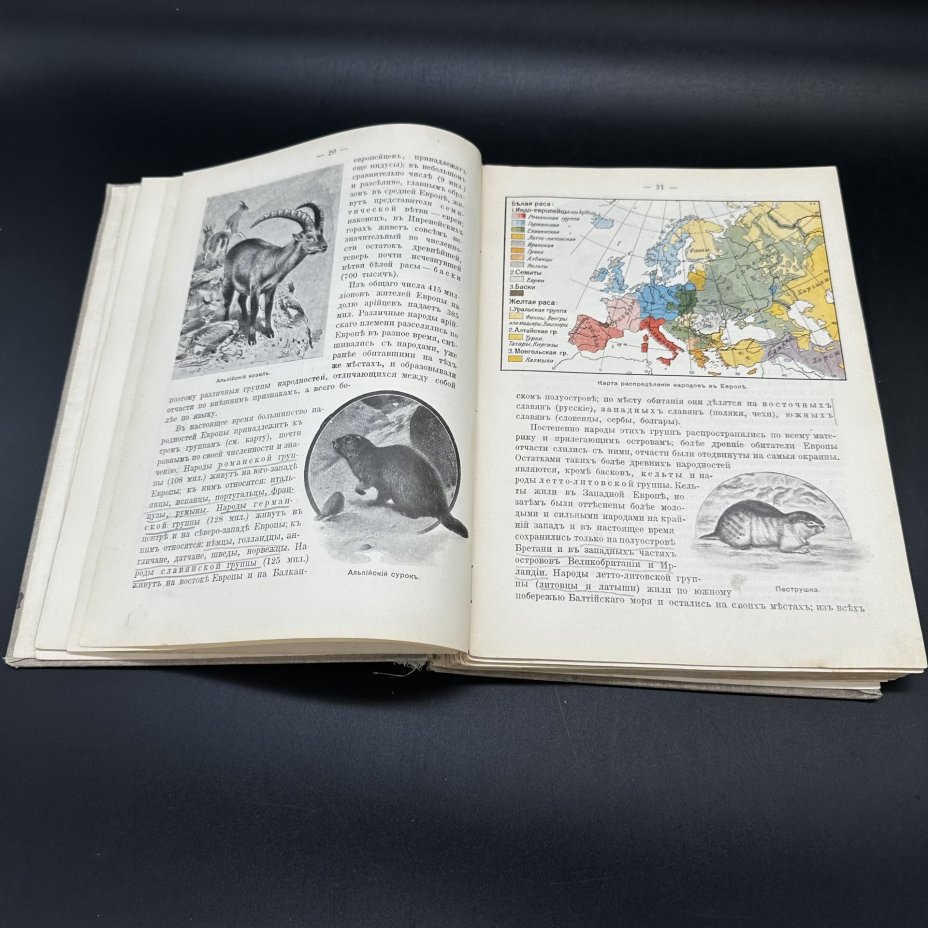 Книга "Курс географии Европы" А. Крубер, С. Григорьев, А. Барков, С. Чефранов, цветные и чёрно-белые иллюстрации, Типо-литография товарищества «И.Н. Кушнерев и Ко»