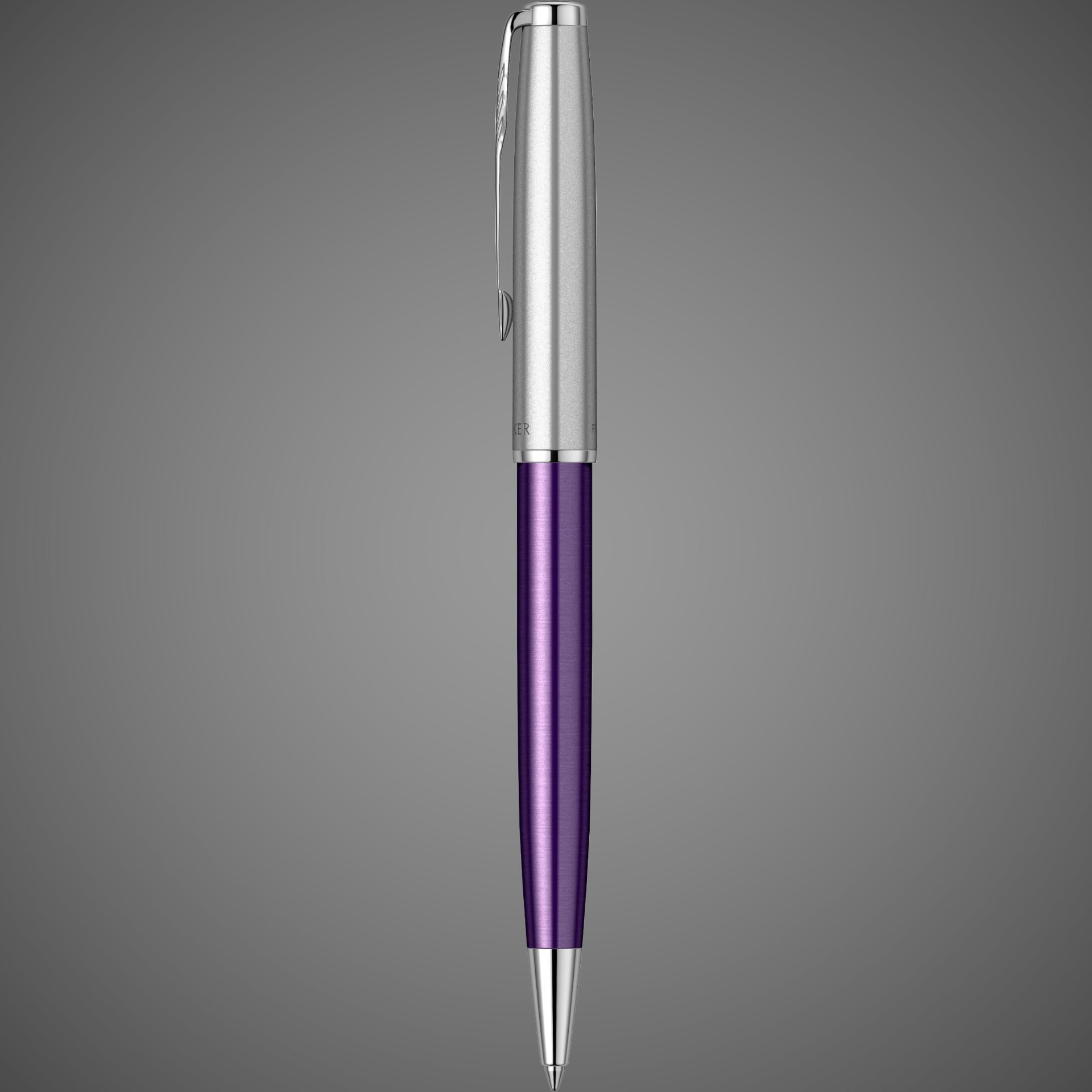 Шариковая ручка Parker Sonnet Essentials Violet SB Steel CT, цвет чернил black, стержень: M, в подарочной упаковке., Металлы: нержавеющая сталь, палладий