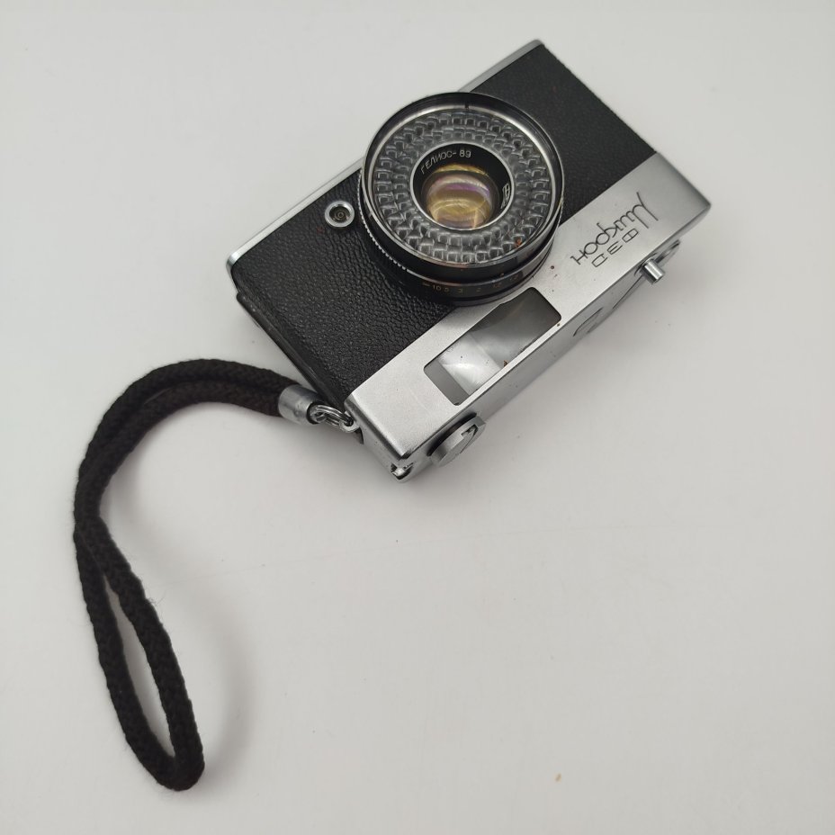 Фотоаппарат "Микрон", с оригинальным чехлом, коробкой и документами, металл, пластик, стекло, картон, бумага, печать, Харьковский машиностроительный завод им. Дзержинского (ФЭД)