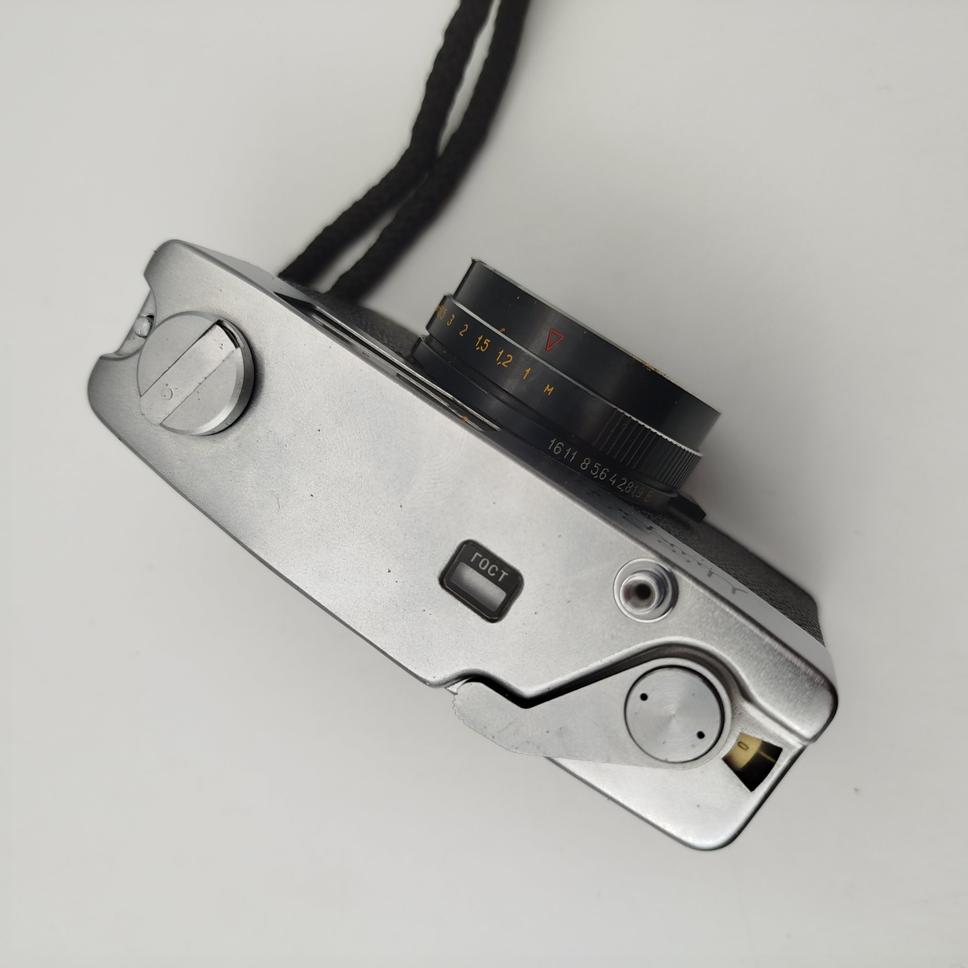 Фотоаппарат "Микрон", с оригинальным чехлом, коробкой и документами, металл, пластик, стекло, картон, бумага, печать, Харьковский машиностроительный завод им. Дзержинского (ФЭД), СССР, 1975 г.