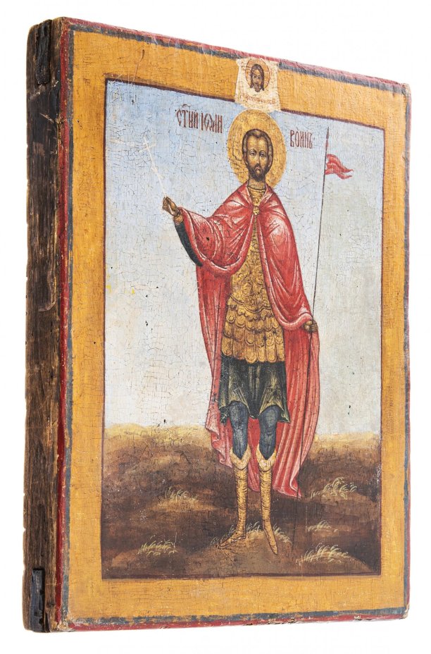 Икона "Святой мученик Иоанн Воин", дерево, темпера, Российская Империя, 1850-1900 гг.