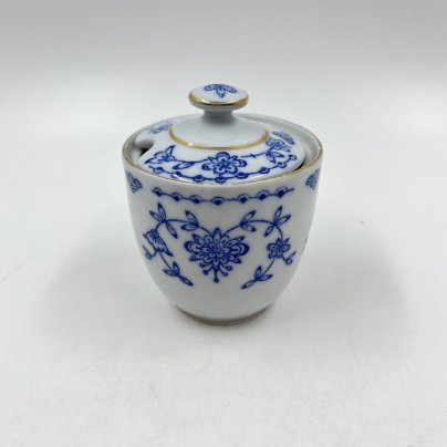 Сахарница с растительным декором, фарфор, золочение, роспись, ГДР, 1961-1989 гг.