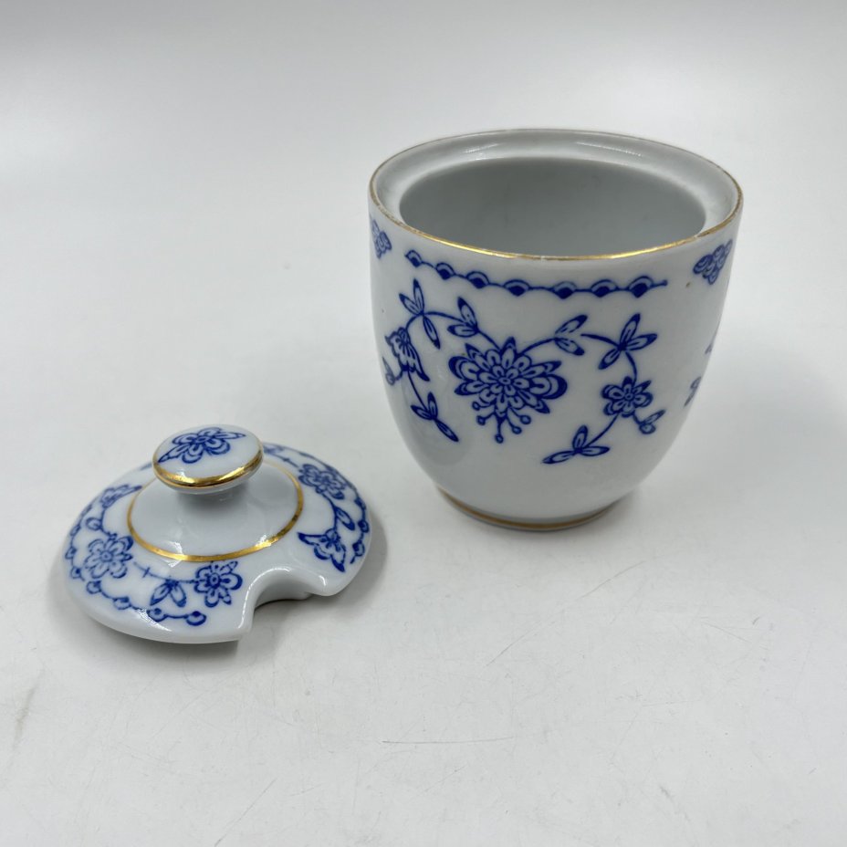 Сахарница с растительным декором, фарфор, золочение, роспись, ГДР, 1961-1989 гг.