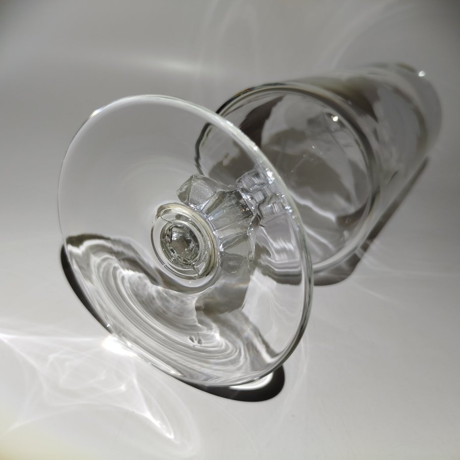 Ваза с декором в виде ветки роз, хрусталь, матирование, серебрение, Bohemia Crystal (Bohemia Glass), Чехословакия, 1970-1990 гг., Bohemia Crystal (Bohemia Glass)