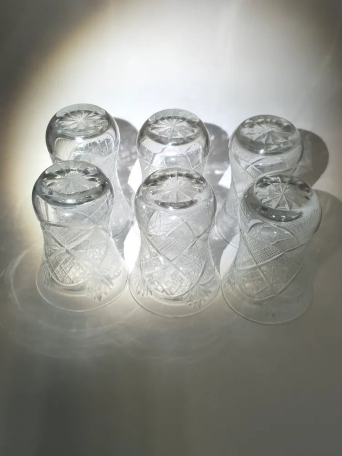 Набор из 6-ти стаканов армуду для чая по-восточному с растительным декором