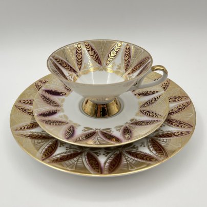 Чайное трио с растительным декором, Waldsassen Bareuther & Co.