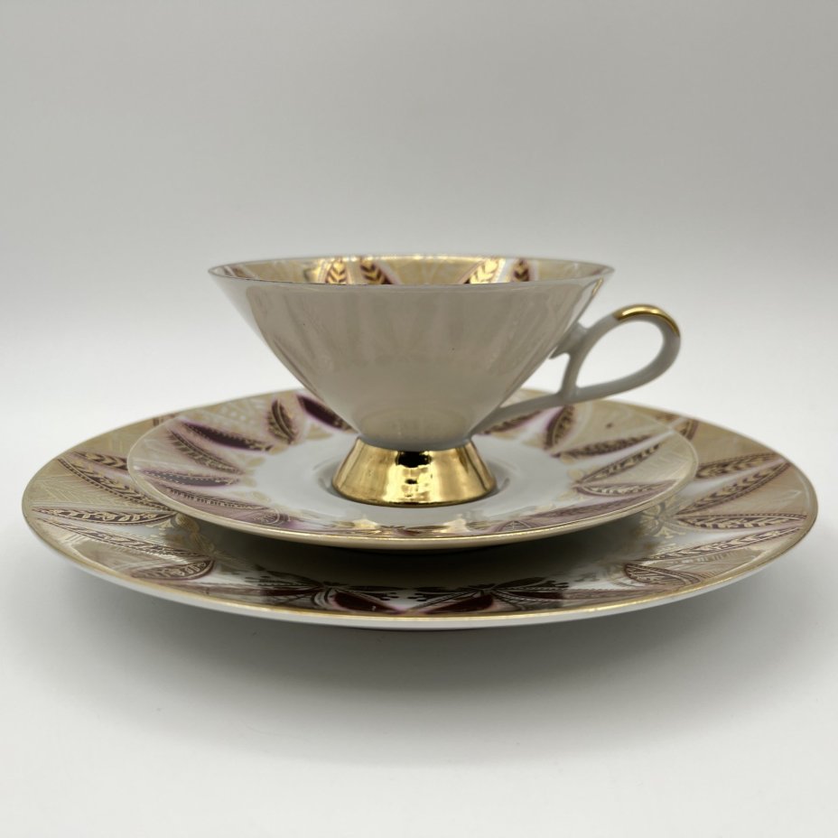 Чайное трио с растительным декором, Waldsassen Bareuther & Co.