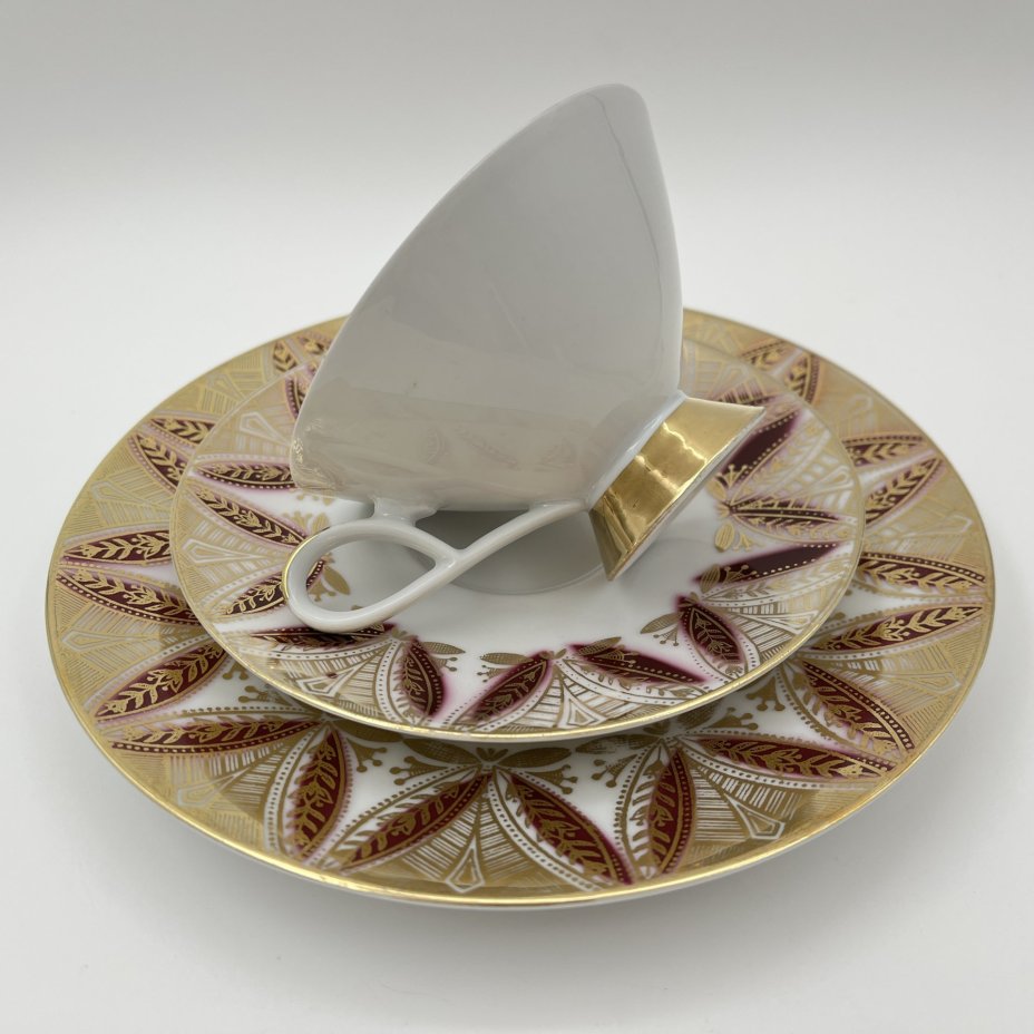 Чайное трио с растительным декором, Waldsassen Bareuther & Co.