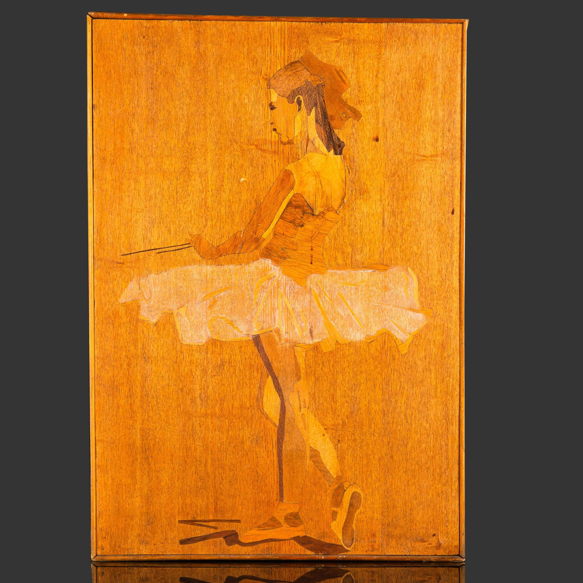 Настенное панно "Балерина", дерево, инкрустация, СССР, 1960-1990 гг.