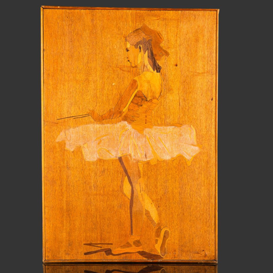 Настенное панно "Балерина", дерево, инкрустация, СССР, 1960-1990 гг.