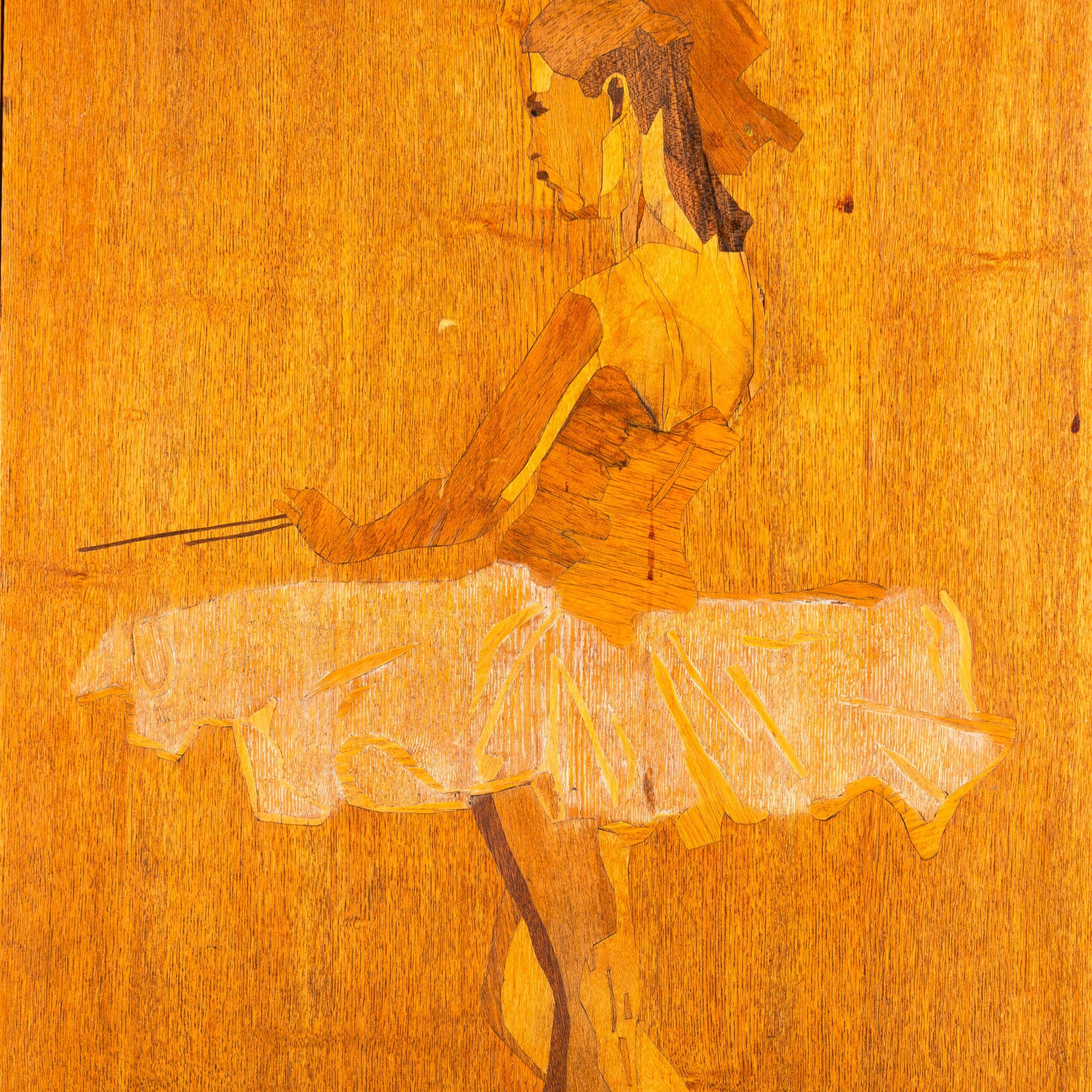 Настенное панно "Балерина", дерево, инкрустация, СССР, 1960-1990 гг.