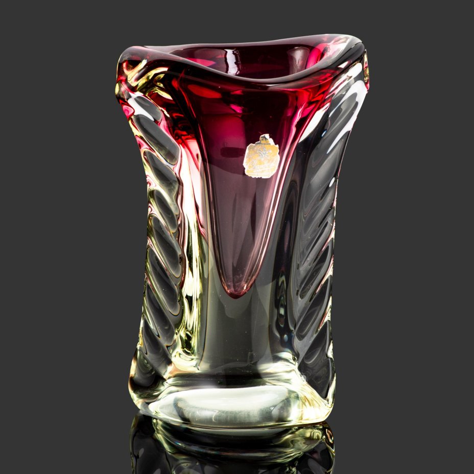 Ваза необычной формы, Fratelli Toso, Chambord, Murano, стекло, sommerso, Италия, 1950-1970 гг.