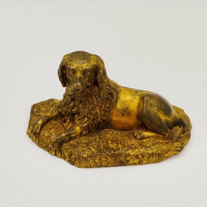 Статуэтка "Лежащая собака", бронза, золочение, Западная Европа, 1890-1920 гг.
