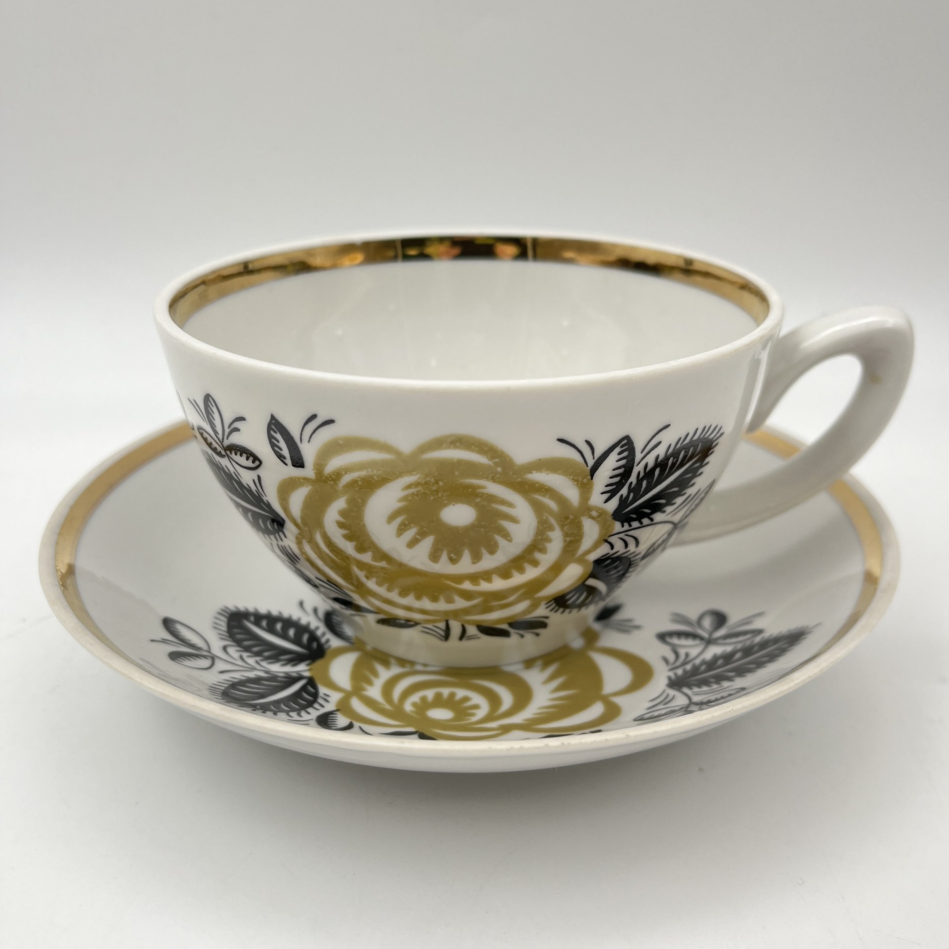 Чайная пара (большая) "Желтая роза"