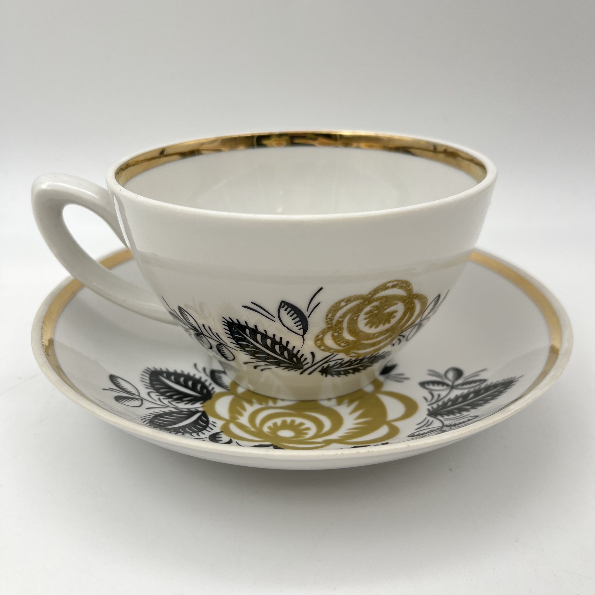 Чайная пара (большая) "Желтая роза"