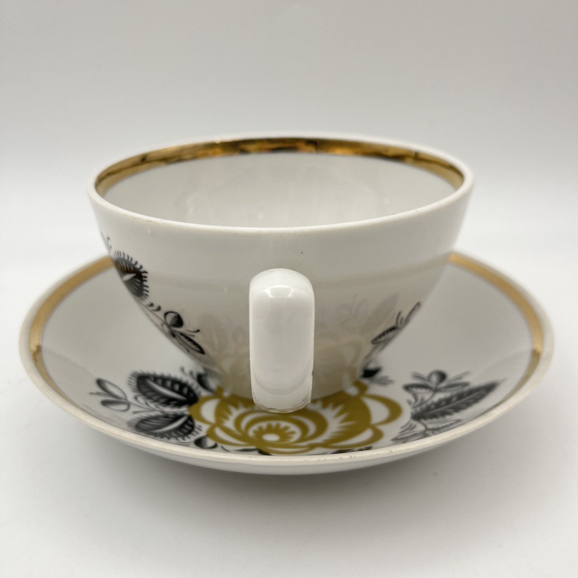 Чайная пара (большая) "Желтая роза"