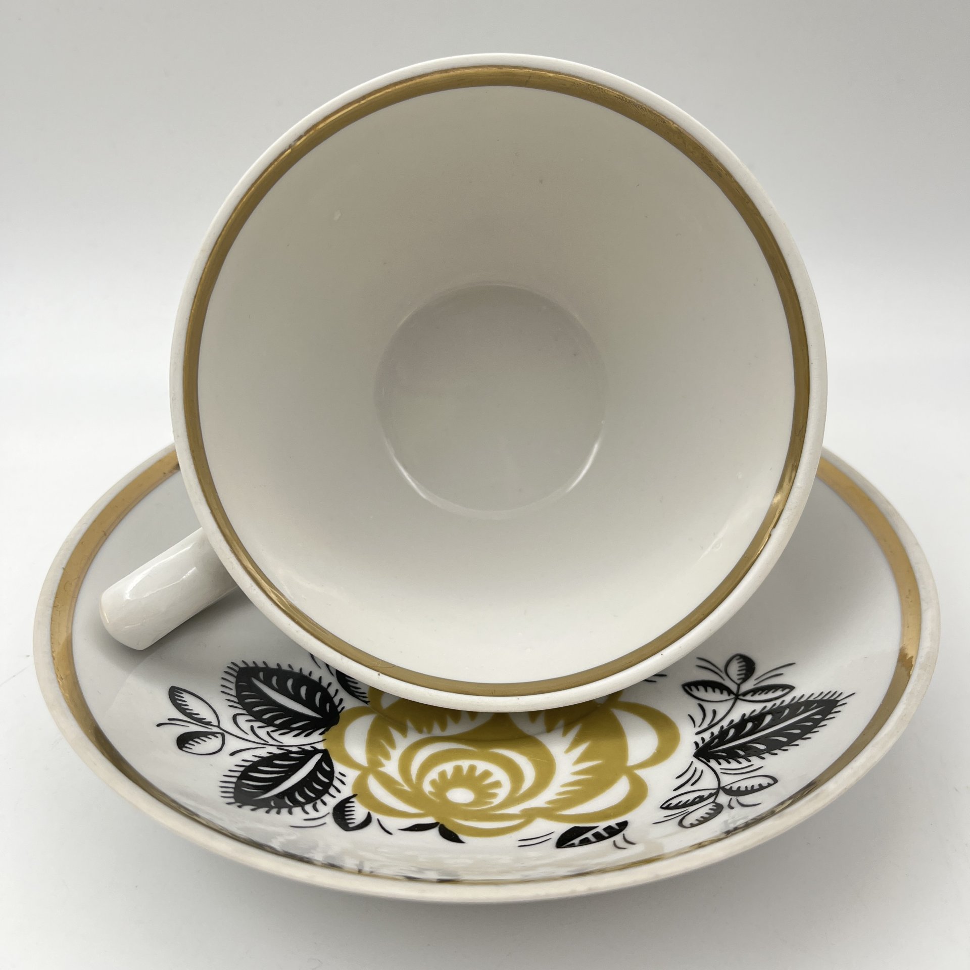 Чайная пара (большая) "Желтая роза"