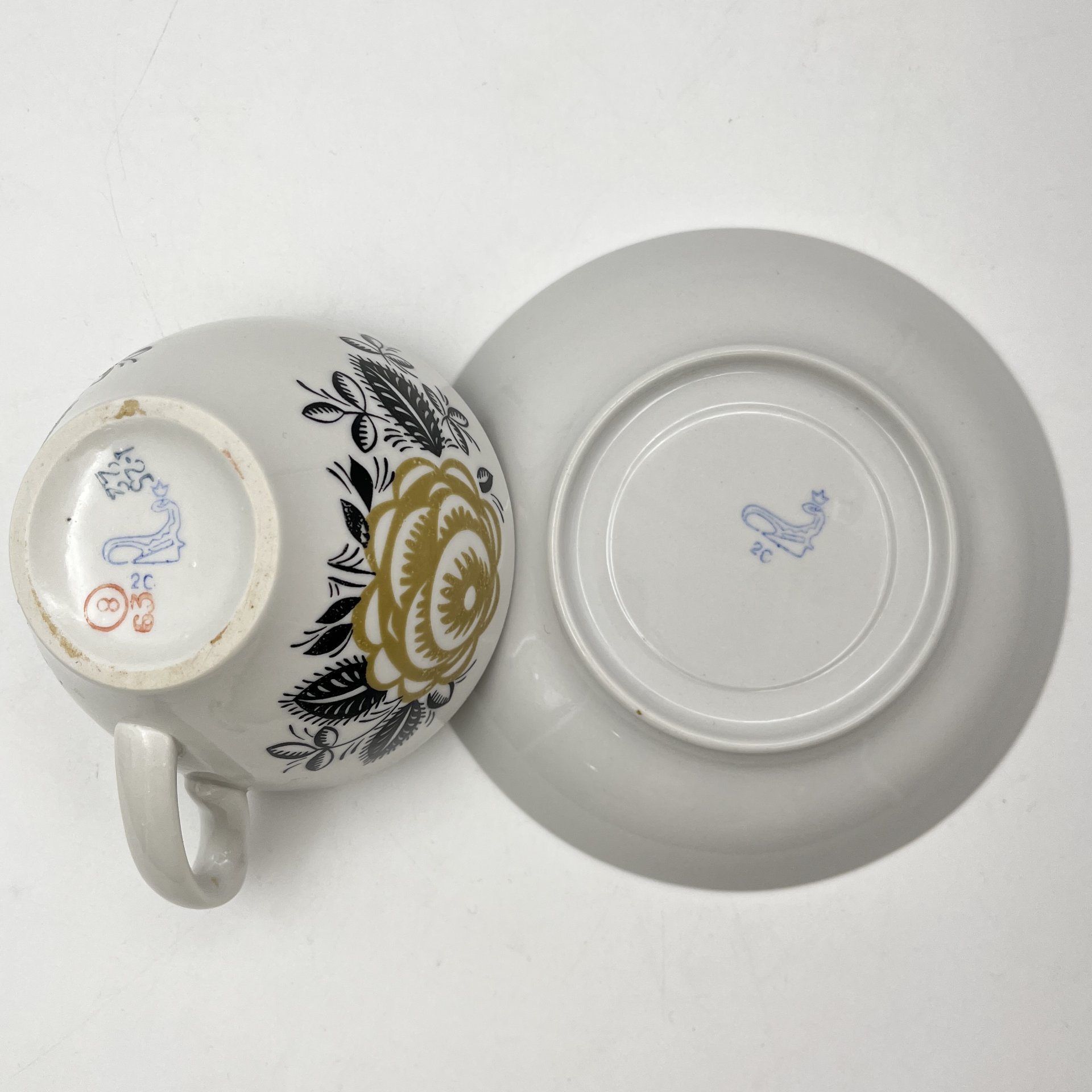 Чайная пара (большая) "Желтая роза"