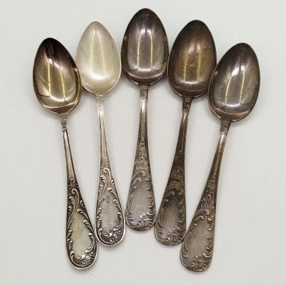 Набор из 5-ти столовых ложек с флоральным декором (в подборе)