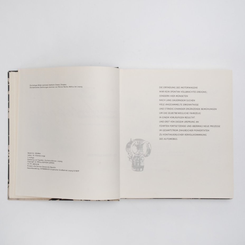 Roediger W., Herrmann S. «Autokorso 1886 bis 1936. 50 Jahre Geschichte des Automobils in Wort und Bild» с суперобложкой в картонном футляре, Издательство «Edition Leipzig»