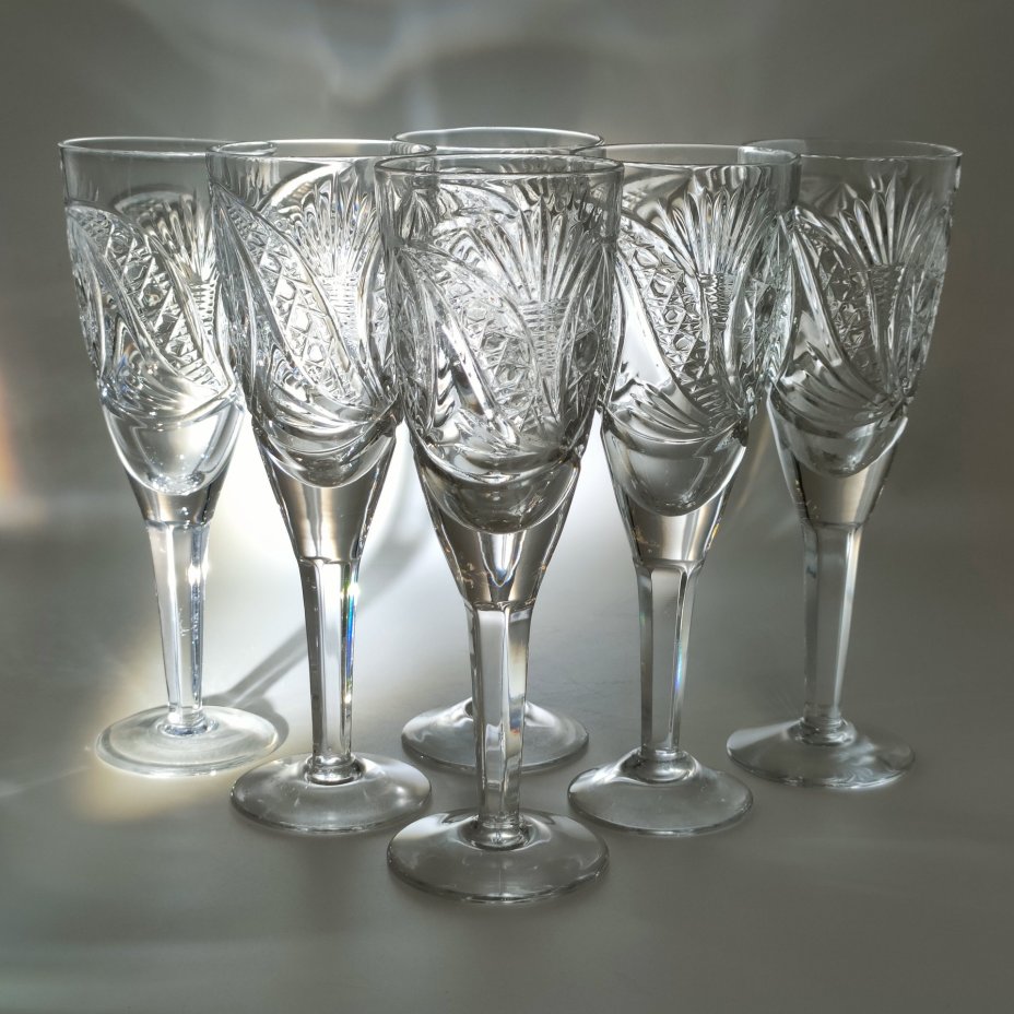 Набор из 6-ти бокалов с резным геометрическим декором
